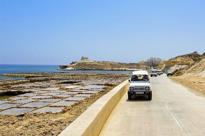 Malta: Around Comino Cruise and Gozo Jeep Tour with Lunch - The Gozo jeep safari: viewpoints, church stops, caves, and salt pans