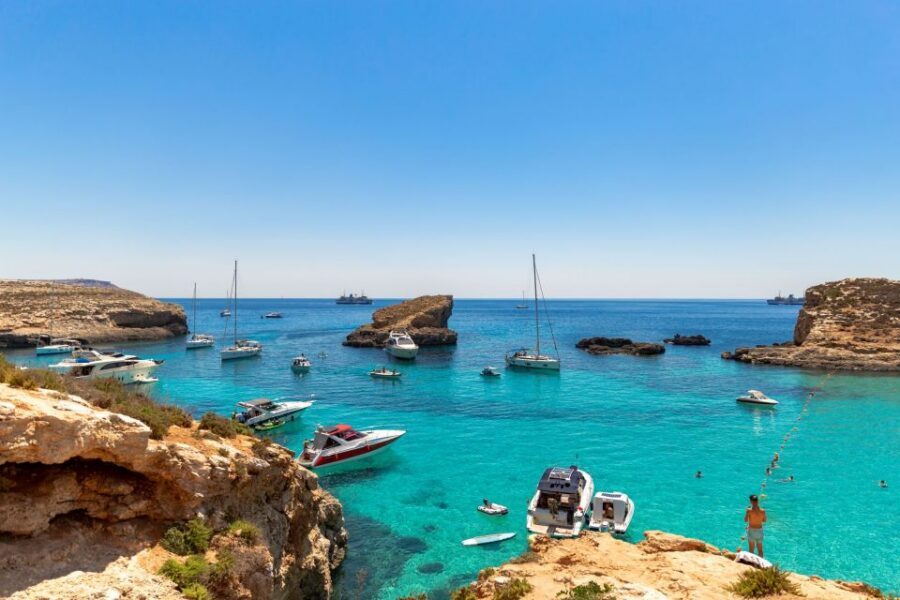 Malta: Blue Lagoon, Comino & St Paul's Islands Cruise - Cruising past Mellieha: the ride is part of the show