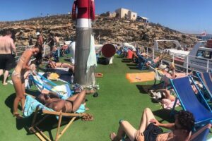 Malta: Comino, Blue Lagoon & Caves - swim, snorkel & slide - Captain Kevin’s route: St Paul, Mellieha, Ahrax caves, and Coral Cove