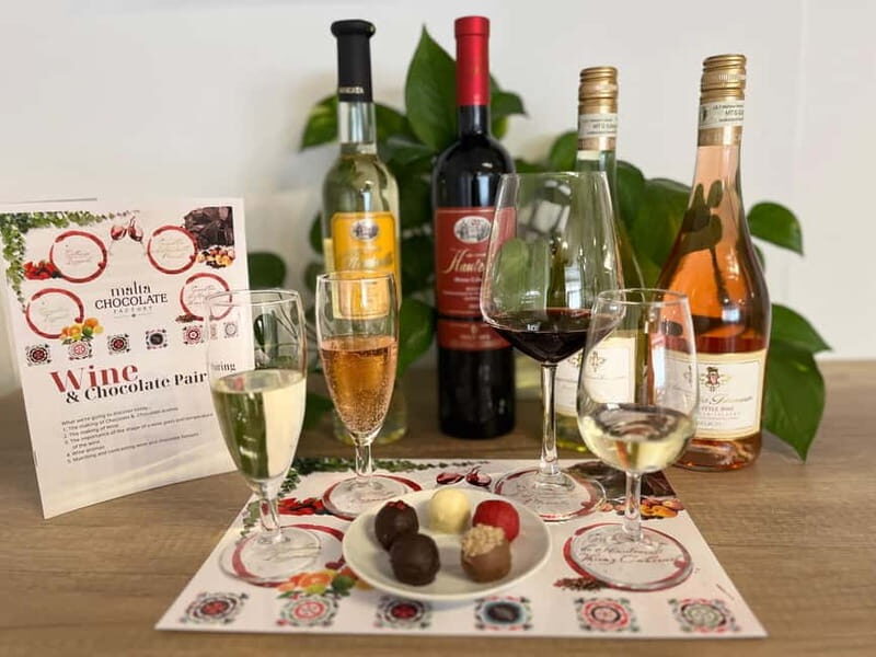 Malta: Wine and Chocolate Pairing Experience - The One-Hour Format: 4 Wines and 5 Handmade Chocolates