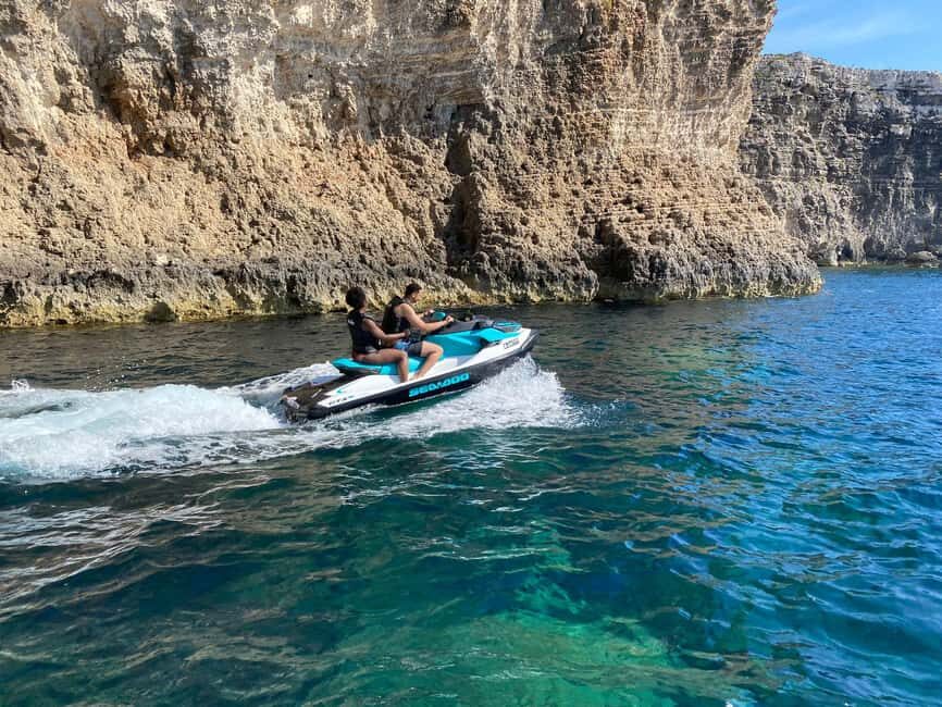 Mellieha: Comino and Blue Lagoon Jet Ski Safari Tour at 3 PM - Sea-Doo + no-license setup: how the riding part really feels